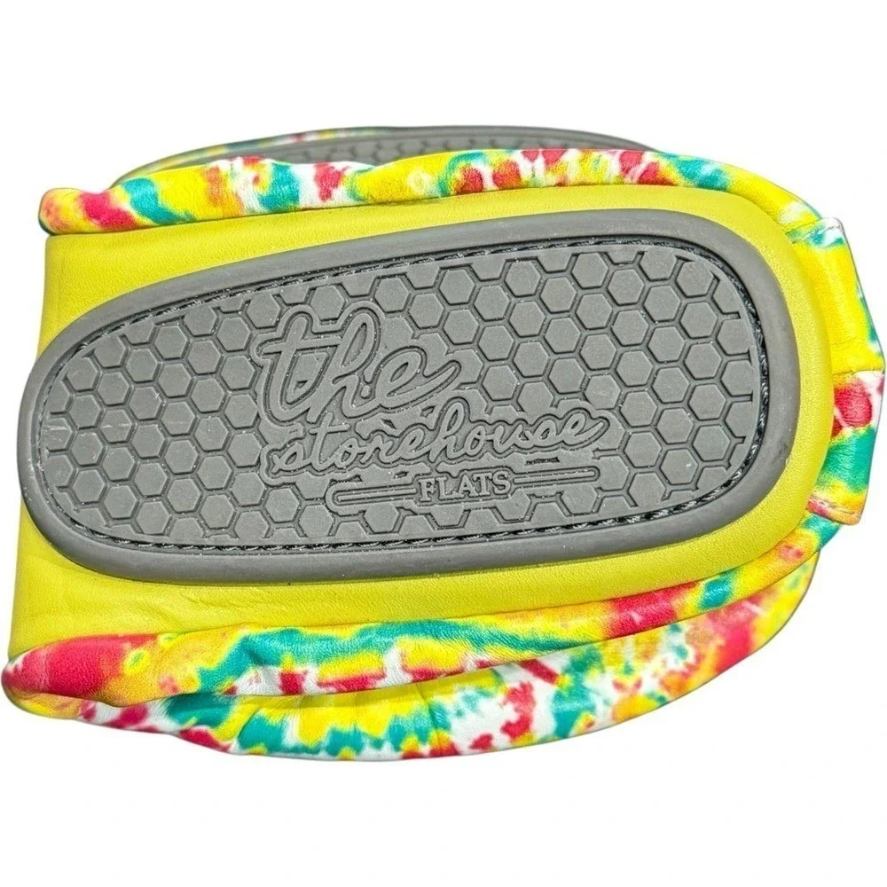 Storehouse‎ Foldable Leather Ballet Flat Summer Breeze Yellow Tie Dye Shoes 7